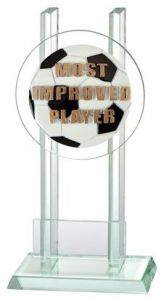 W140.042 Fussball - MOST IMPROVED PLAYER - Glaspokal/trophäe inkl. Beschriftung | 3 Größen