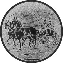9100.351 Pokal-Emblem Pferdegespann - Kutschfahren 25 mm Ø | GS Pokale