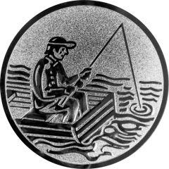 9100.352 Pokal-Emblem Angler im Boot 25 mm Ø | GS Pokale