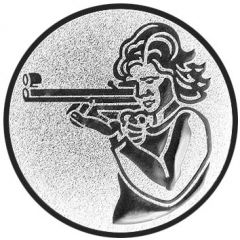 9100.356 Pokal-Emblem Gewehrschützin 25 mm Ø | GS Pokale