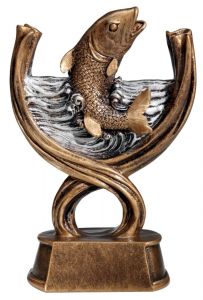 39647 Angler - Fisch Pokalfigur inkl. Beschriftung | 16,8 cm