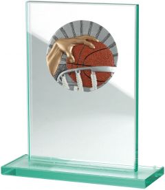 W511.025 Basketball Glastrophäe inkl. Beschriftung | 100x150 mm