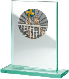 W511.007 Volleyball Glastrophäe inkl. Beschriftung | 100x150 mm