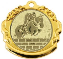 9360.213 Springreiter Medaille 70 mm Ø inkl. Band / Kordel | montiert