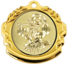 9360.024 Karneval Medaille 70 mm Ø mit 3D Motiv inkl. Band / Kordel | montiert