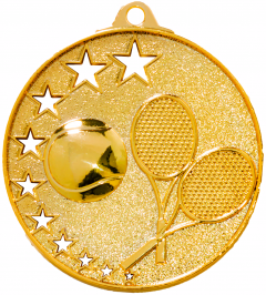 A9237 Tennis Medaillen 52 mm Ø inkl. Band o. Kordel | montiert