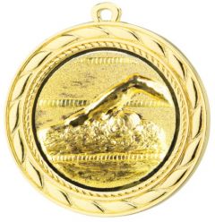 D9A-3D Schwimmer Medaillen 70 mm Ø inkl. Band / Kordel | montiert