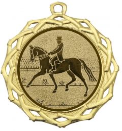 DI7003.212 Dressurreiter Medaille Ellhofen 70 mm Ø inkl. Band / Kordel | montiert