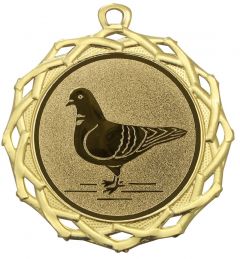 DI7003.264 Tauben Medaille 70 mm Ø inkl. Band / Kordel | montiert