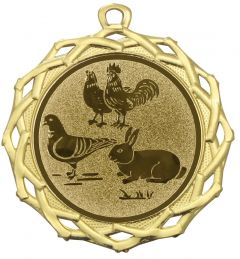 DI7003.376 Kleintierzucht Medaille 70 mm Ø inkl. Band / Kordel | montiert