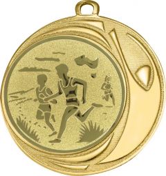 DI7006.526 Crossläufer Medaille 70 mm Ø inkl. Kordel / Band | montiert