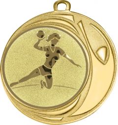 DI7006.237 Handball - Frauen Medaille 70 mm Ø inkl. Kordel / Band | montiert