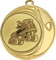 DI7006.344 Rollschuh Medaille 70 mm Ø inkl. Kordel / Band | montiert