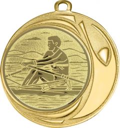 DI7006.228 Ruderer Medaille 70 mm Ø inkl. Band / Kordel | montiert