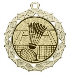 DI7003.260 Badminton Medaille 70 mm Ø inkl. Band / Kordel | montiert