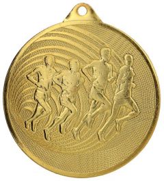 C3071 Lauf - Läufer Medaille 70 mm Ø inkl. Band / Kordel | montiert