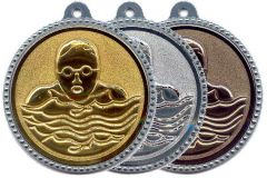 SME.020 Schwimmer Medaillen 56 mm Ø inkl. Band / Kordel | montiert