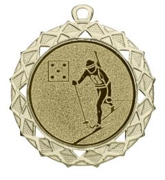 DI7003.311 Biathlon Medaille 70 mm Ø inkl. Band / Kordel | montiert